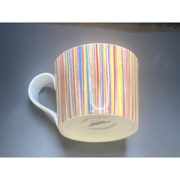 Starbucks 2008 Striped Rainbow Tea Coffee Mug Cup 13 oz Colorful EUC 3" - Picture 6 of 6